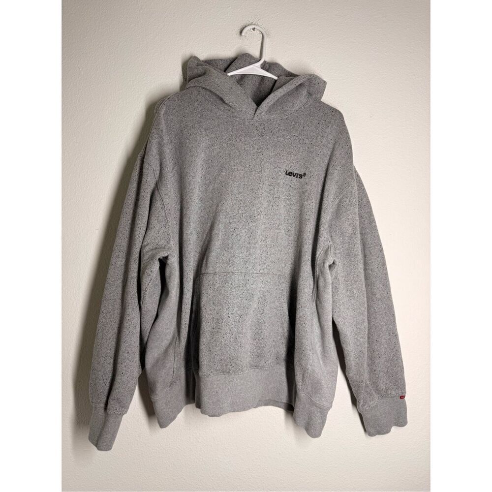Levi’s AUTHENTIC HOODIE SWEATSHIRT Men’s Gray Logo Cotton Blend Size XL